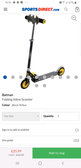 batman scooter smyths